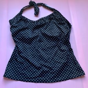 Freya Tankini Top Black and White Polka Dot